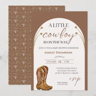 Invitation Baby shower de garçon Occidental Cowboy