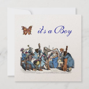 INVITATION BABY SHOWER DE GARÇON ORCHESTRA DE LA FERME ANIMAL
