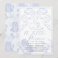 Baby shower de garçon Swan Blue Toile de Jouy