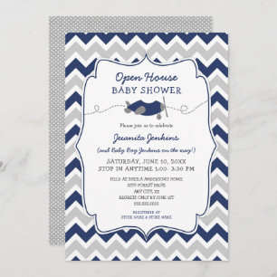 Invitation Baby shower de garçons Open House