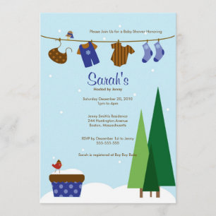 Invitation Baby shower de garde-robe pour bébé d'hiver Invita
