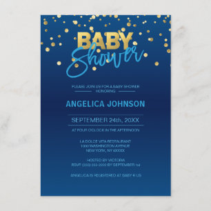 Invitation Baby shower de GARY Confetti Gold de la Marine mod