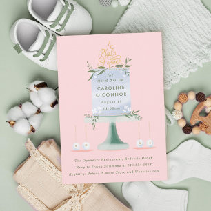 Invitation Baby shower de gâteau de table de dessert