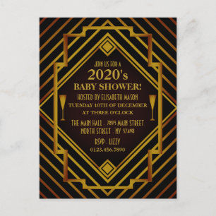 Invitation Baby shower de Gatsby Gold 2020