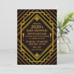 Invitation Baby shower de Gatsby Gold 2020