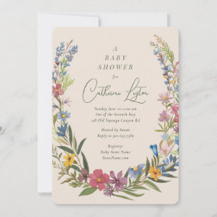 Invitation Baby shower de germes floraux de printemps