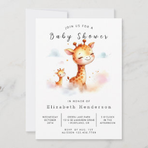Invitation Baby shower de girafe à imprimer de Bohême