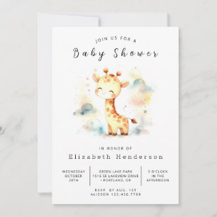 Invitation Baby shower de girafe à imprimer Safari