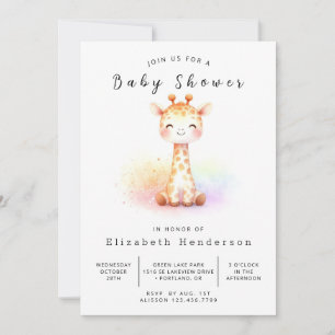 Invitation Baby shower de girafe Boho imprimable