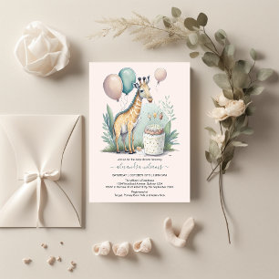 Invitation Baby shower de girafe neutre entre les sexes