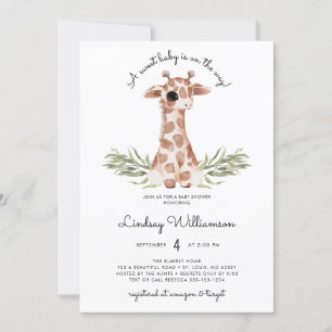 Invitation Baby shower de girafe neutre pour les femmes