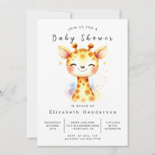 Invitation Baby shower de girafe personnalisé simple