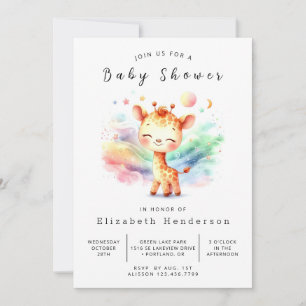 Invitation Baby shower de girafe rustique à impression