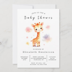 Invitation Baby shower de girafe sur mesure amusant