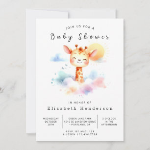 Invitation Baby shower de Giraffe en ligne amusant