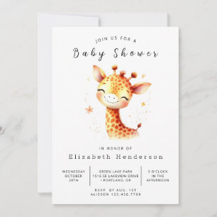 Invitation Baby shower de Giraffe personnalisée neutre pour l