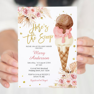 Invitation Baby shower de glace bohème