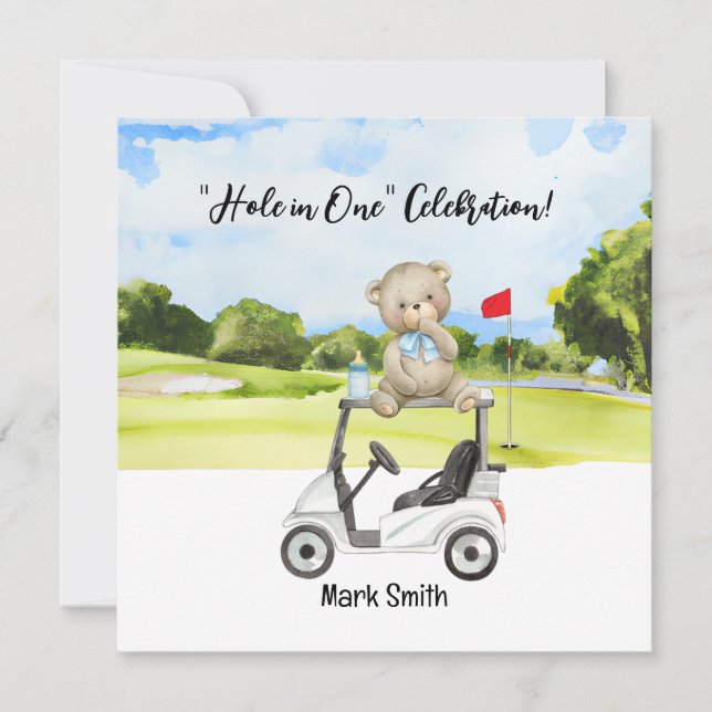 Invitation Baby shower de golf (Devant)