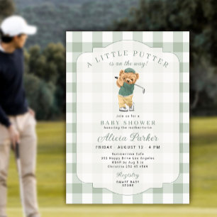 Invitation Baby shower de golf avec un petit green