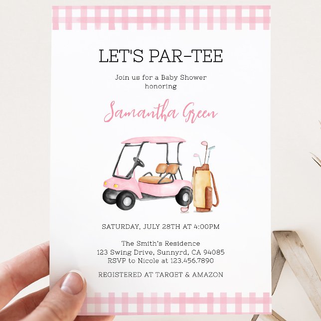 Invitation Baby Shower de golf pour fille (Créateur téléchargé)