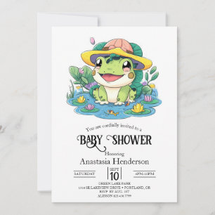 Invitation Baby shower de grenouille à pâte magique