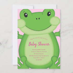 Invitation Baby shower de grenouille rose