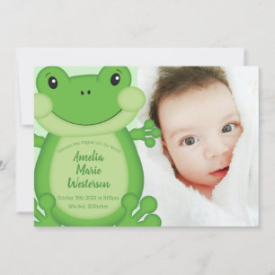 Invitation Baby shower de grenouille vert