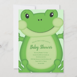 Invitation Baby shower de grenouille vert