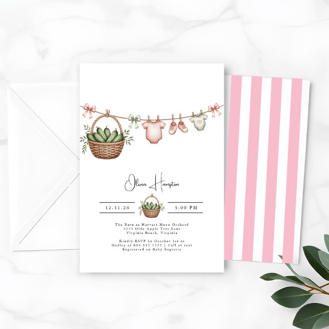 Invitation Baby shower de grossesse vert Picks Concombre (Créateur téléchargé)