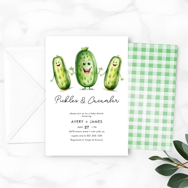 Invitation Baby shower de grossesse vert Picks Concombre (Créateur téléchargé)