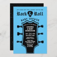 Baby shower de guitare Baby Blue Rock et Roll