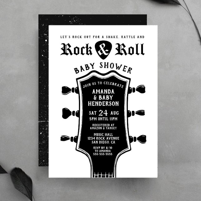 Invitation Baby shower de guitare rock and Roll (Créateur téléchargé)