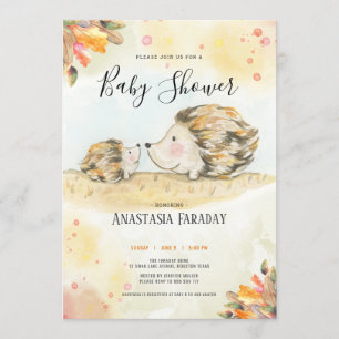 Invitation baby shower de haies de bois d'automne