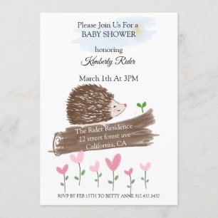 Invitation Baby shower de Hérisson