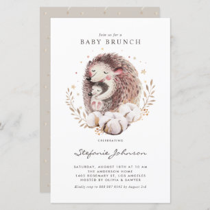 Invitation Baby shower de Hérisson pour maman et b