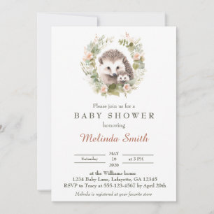 Invitation Baby shower de hérisson Spring