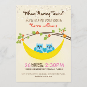 Invitation Baby shower de hibou - regardez Whoo ayant les