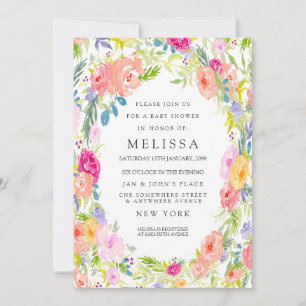Invitation Baby shower de jardin fleuri de la camp