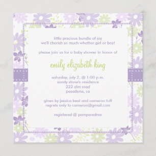 Invitation baby shower de jardin Lilac