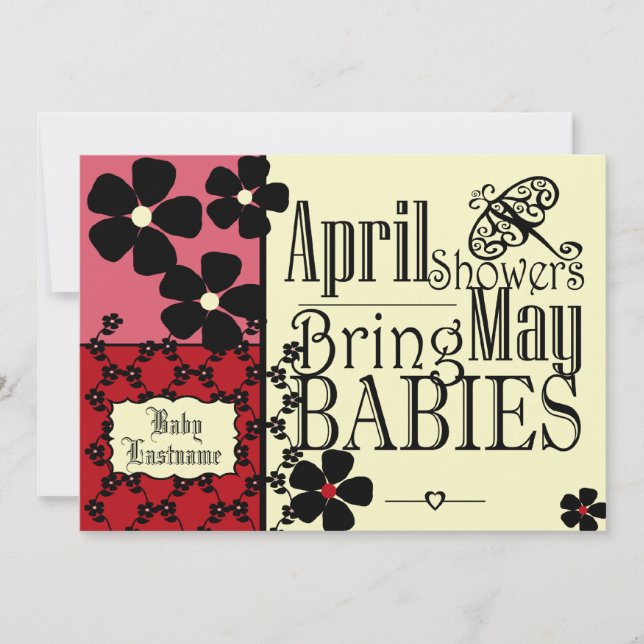 Invitation Baby shower de jardin vintage (Devant)