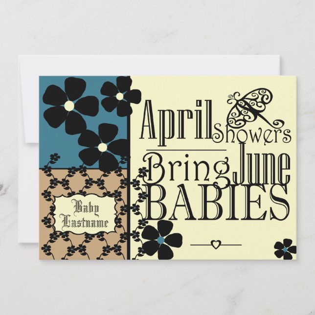 Invitation Baby shower de jardin vintage (Devant)