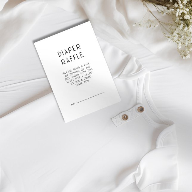 Invitation Baby shower de jauge noir blanc en texte simple (Available digitally and printed)