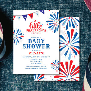 Invitation Baby shower de juillet Patriotic Firecracker