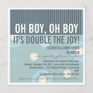 Invitation Baby shower de jumeaux Couples modernes