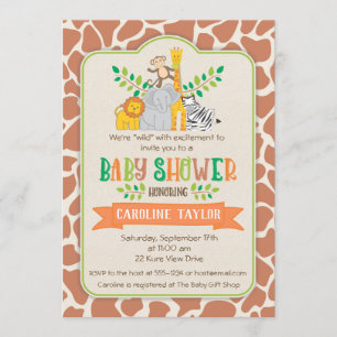 Invitation Baby shower de Jungle Animals Safari