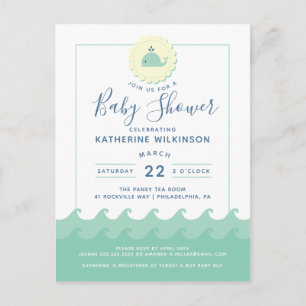 Invitation Baby shower de la Baleine nautique Past
