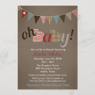 Invitation Baby shower de la bannière de la surface composée