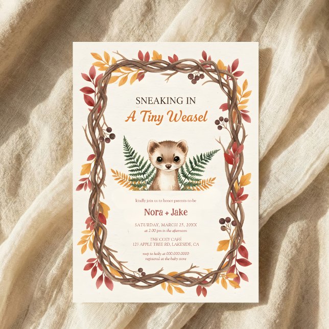 Invitation Baby shower de la belette des bois (Créateur téléchargé)