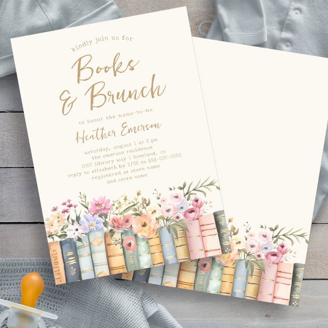 Invitation Baby shower de la bibliothèque (Wildflower Books Library Baby Shower Invitation by Painted Paperie
)