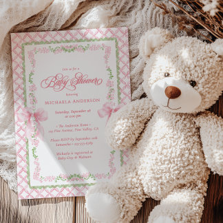Invitation Baby shower de la boue florale du millénaire